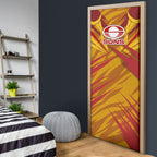 Gold Coast Suns Australian Football Door Cover Heroic Solar Mascot - Bold Team Colors