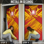 Gold Coast Suns Australian Football Door Cover Heroic Solar Mascot - Bold Team Colors