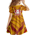 Gold Coast Suns Australian Football Family Matching Puletasi and Hawaiian Shirt Heroic Solar Mascot - Bold Team Colors