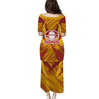 Gold Coast Suns Australian Football Family Matching Puletasi and Hawaiian Shirt Heroic Solar Mascot - Bold Team Colors