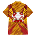 Gold Coast Suns Australian Football Family Matching Tank Maxi Dress and Hawaiian Shirt Heroic Solar Mascot - Bold Team Colors