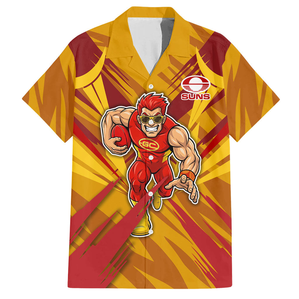 Gold Coast Suns Australian Football Hawaiian Shirt Heroic Solar Mascot - Bold Team Colors