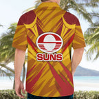 Gold Coast Suns Australian Football Hawaiian Shirt Heroic Solar Mascot - Bold Team Colors