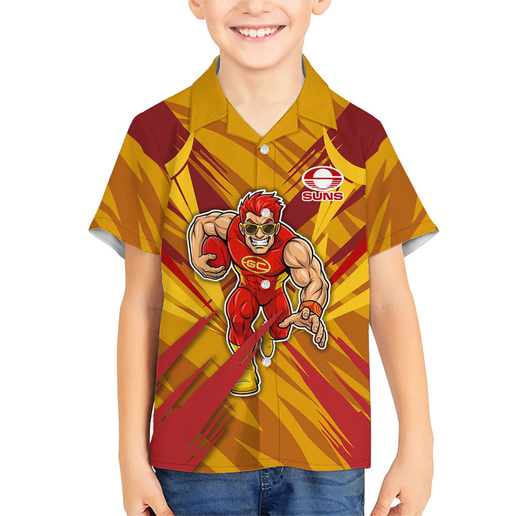Gold Coast Suns Australian Football Hawaiian Shirt Heroic Solar Mascot - Bold Team Colors