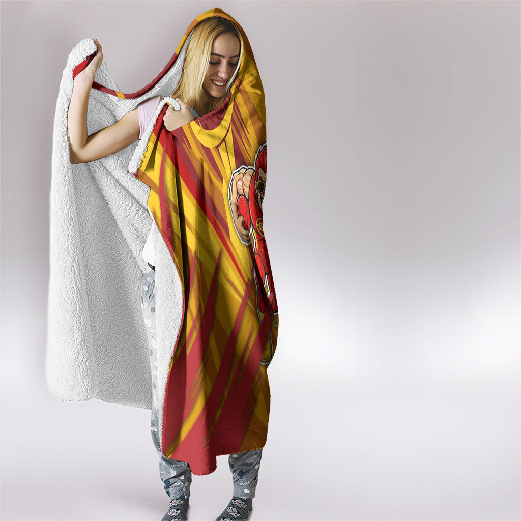 Gold Coast Suns Australian Football Hooded Blanket Heroic Solar Mascot - Bold Team Colors