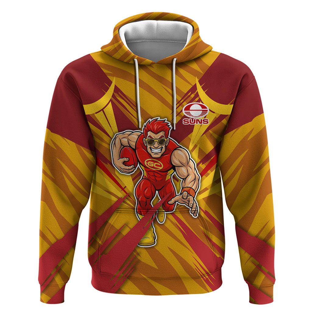 Gold Coast Suns Australian Football Hoodie Heroic Solar Mascot - Bold Team Colors