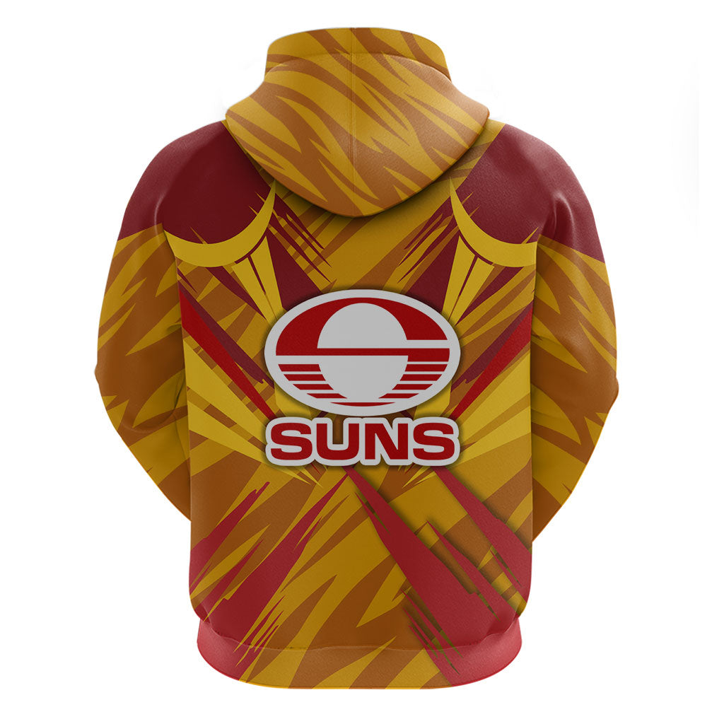 Gold Coast Suns Australian Football Hoodie Heroic Solar Mascot - Bold Team Colors