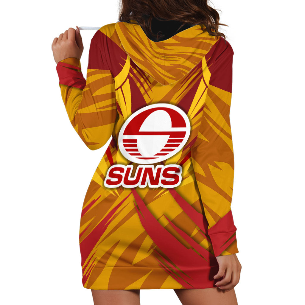Gold Coast Suns Australian Football Hoodie Dress Heroic Solar Mascot - Bold Team Colors