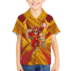 Gold Coast Suns Australian Football Kid Hawaiian Shirt Heroic Solar Mascot - Bold Team Colors