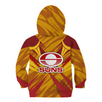 Gold Coast Suns Australian Football Kid Hoodie Heroic Solar Mascot - Bold Team Colors