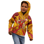 Gold Coast Suns Australian Football Kid Hoodie Heroic Solar Mascot - Bold Team Colors