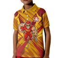 Gold Coast Suns Australian Football Kid Polo Shirt Heroic Solar Mascot - Bold Team Colors
