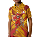 Gold Coast Suns Australian Football Kid Polo Shirt Heroic Solar Mascot - Bold Team Colors