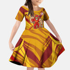 Gold Coast Suns Australian Football Kid Short Sleeve Dress Heroic Solar Mascot - Bold Team Colors
