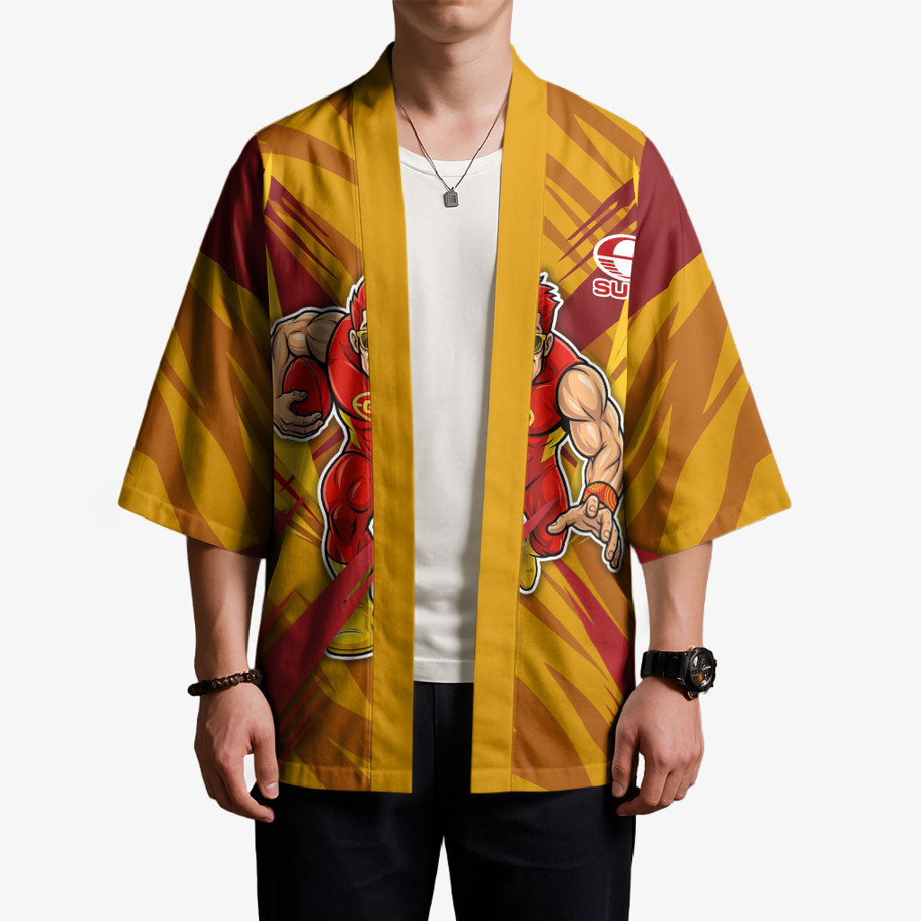 Gold Coast Suns Australian Football Kimono Heroic Solar Mascot - Bold Team Colors
