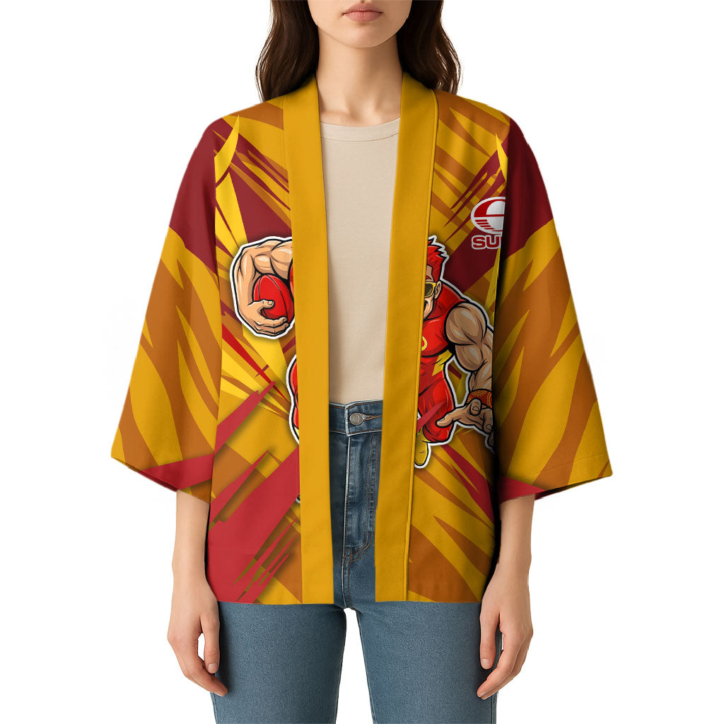 Gold Coast Suns Australian Football Kimono Heroic Solar Mascot - Bold Team Colors