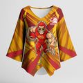 Gold Coast Suns Australian Football Kimono Sleeve Blouse Heroic Solar Mascot - Bold Team Colors