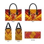 Gold Coast Suns Australian Football Leather Bag Heroic Solar Mascot - Bold Team Colors