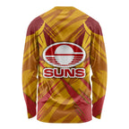 Gold Coast Suns Australian Football Long Sleeve Shirt Heroic Solar Mascot - Bold Team Colors