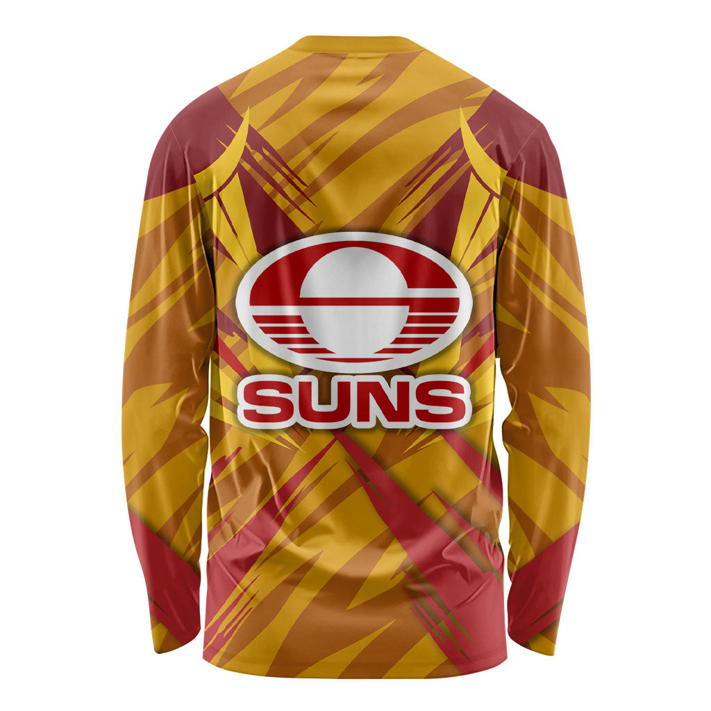 Gold Coast Suns Australian Football Long Sleeve Shirt Heroic Solar Mascot - Bold Team Colors