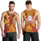 Gold Coast Suns Australian Football Men Tank Top Heroic Solar Mascot - Bold Team Colors