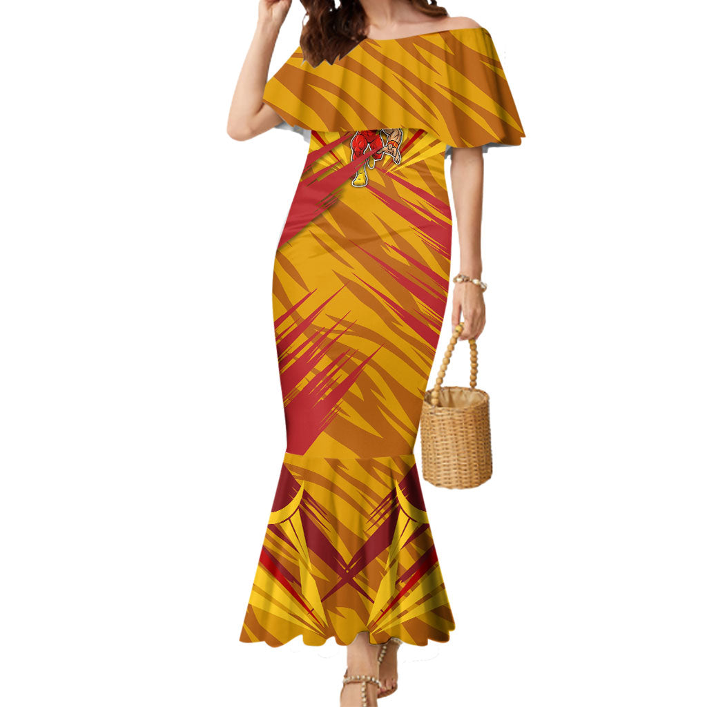 Gold Coast Suns Australian Football Mermaid Dress Heroic Solar Mascot - Bold Team Colors