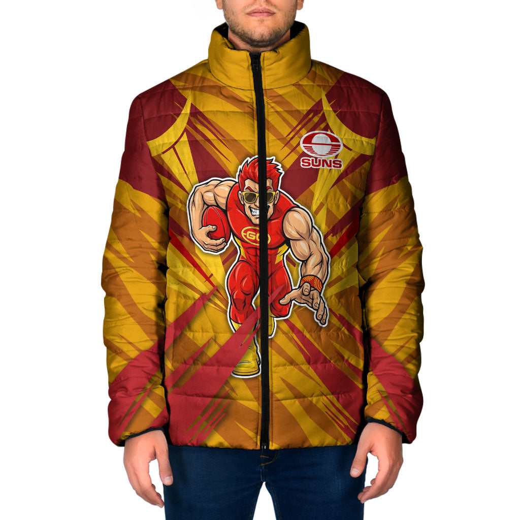 Gold Coast Suns Australian Football Padded Jacket Heroic Solar Mascot - Bold Team Colors