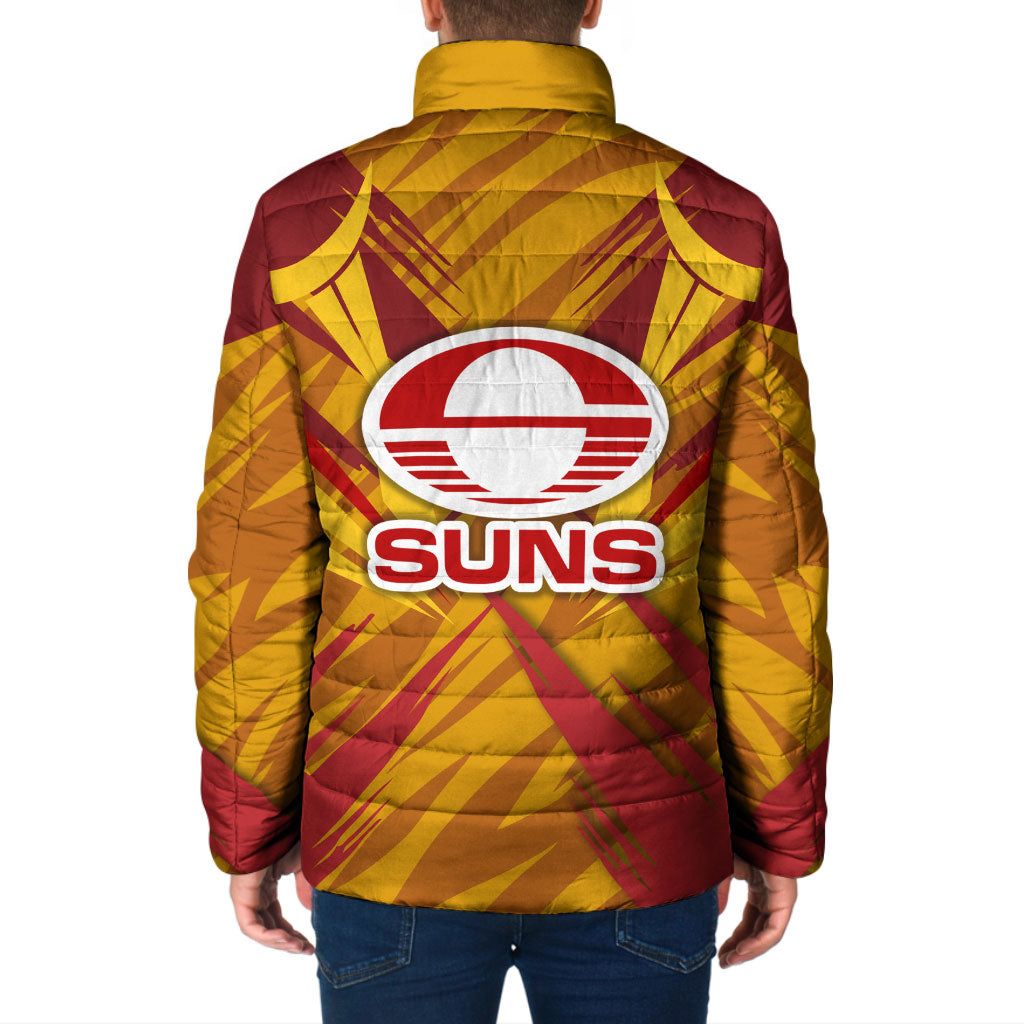 Gold Coast Suns Australian Football Padded Jacket Heroic Solar Mascot - Bold Team Colors