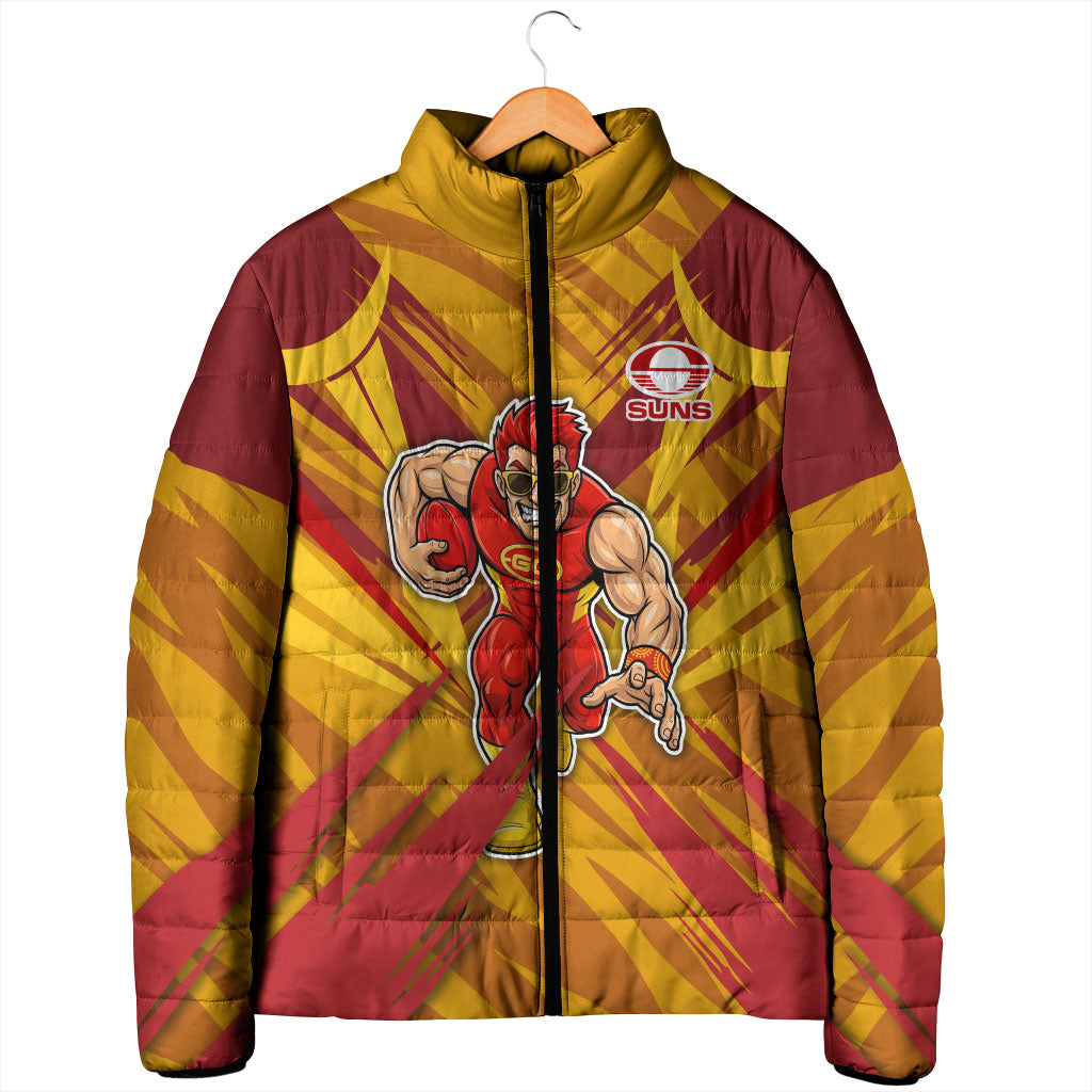 Gold Coast Suns Australian Football Padded Jacket Heroic Solar Mascot - Bold Team Colors