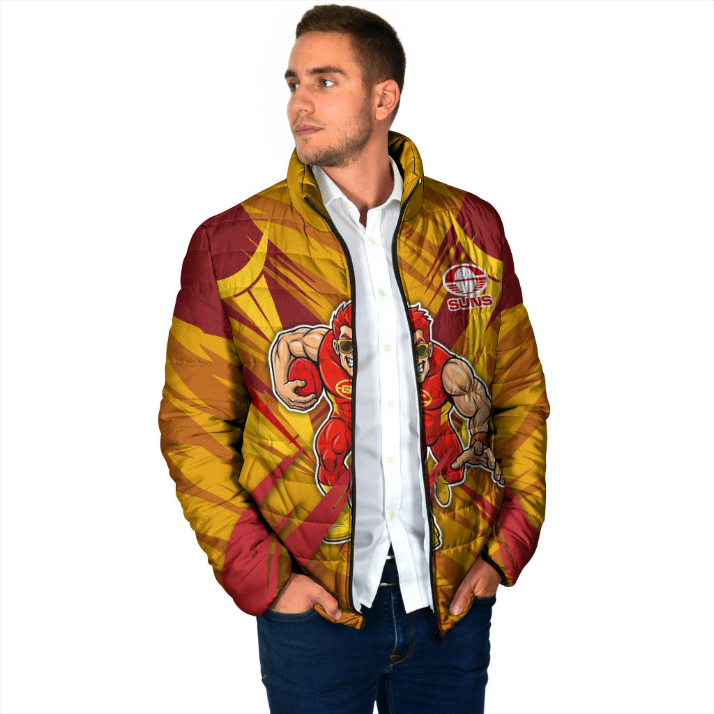 Gold Coast Suns Australian Football Padded Jacket Heroic Solar Mascot - Bold Team Colors