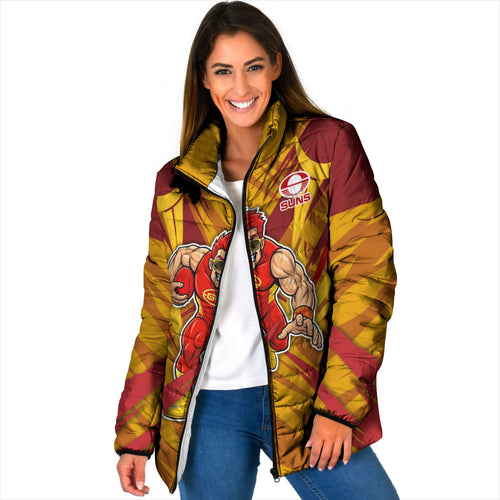 Gold Coast Suns Australian Football Padded Jacket Heroic Solar Mascot - Bold Team Colors
