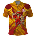 Gold Coast Suns Australian Football Polo Shirt Heroic Solar Mascot - Bold Team Colors