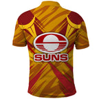 Gold Coast Suns Australian Football Polo Shirt Heroic Solar Mascot - Bold Team Colors