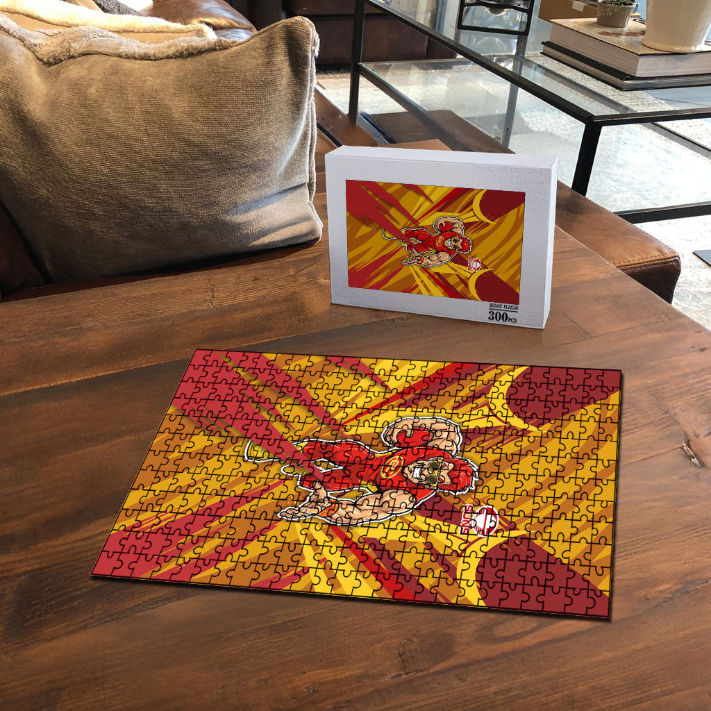 Gold Coast Suns Australian Football Puzzle Heroic Solar Mascot - Bold Team Colors