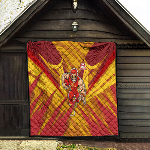 Gold Coast Suns Australian Football Quilt Heroic Solar Mascot - Bold Team Colors