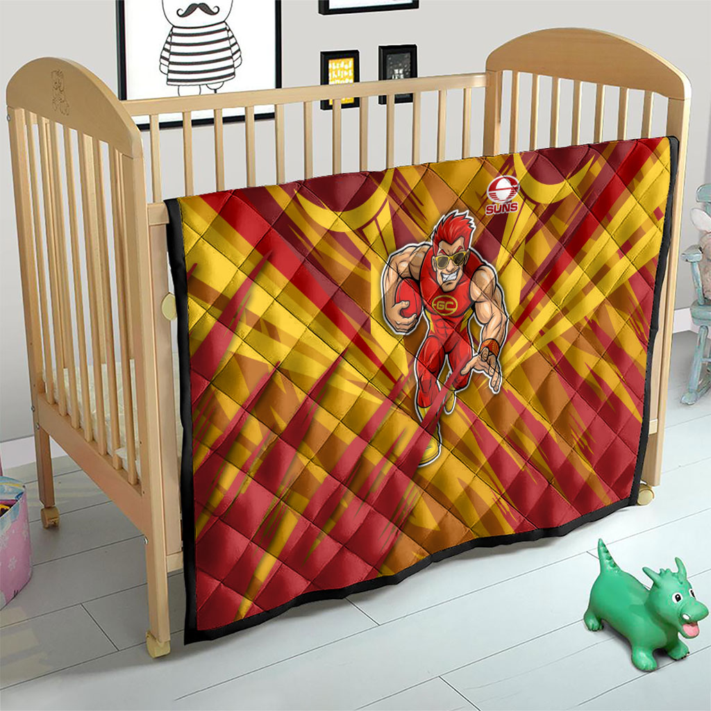 Gold Coast Suns Australian Football Quilt Heroic Solar Mascot - Bold Team Colors