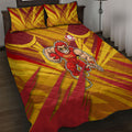 Gold Coast Suns Australian Football Quilt Bed Set Heroic Solar Mascot - Bold Team Colors