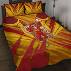 Gold Coast Suns Australian Football Quilt Bed Set Heroic Solar Mascot - Bold Team Colors