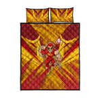 Gold Coast Suns Australian Football Quilt Bed Set Heroic Solar Mascot - Bold Team Colors
