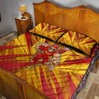 Gold Coast Suns Australian Football Quilt Bed Set Heroic Solar Mascot - Bold Team Colors