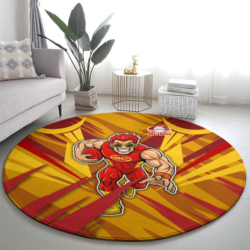 Gold Coast Suns Australian Football Round Carpet Heroic Solar Mascot - Bold Team Colors