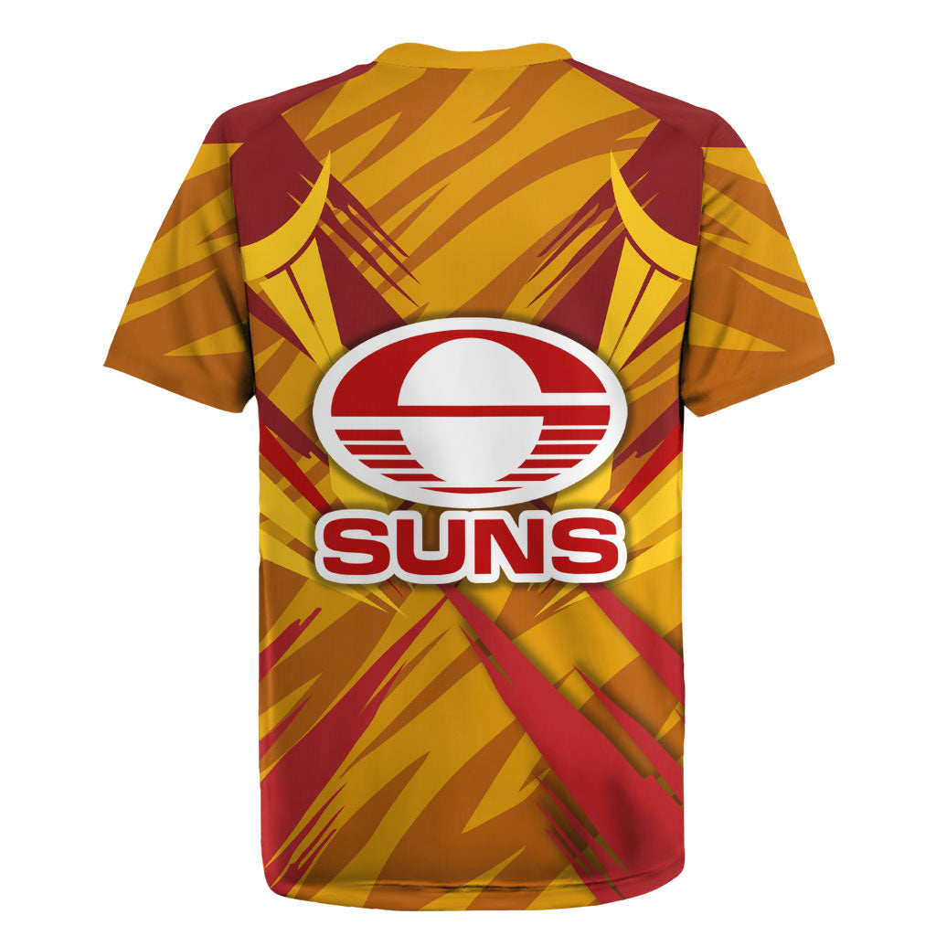 Gold Coast Suns Australian Football Rugby Jersey Heroic Solar Mascot - Bold Team Colors
