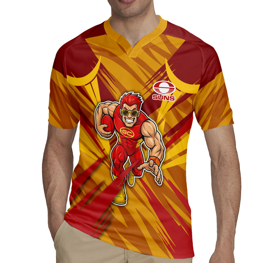 Gold Coast Suns Australian Football Rugby Jersey Heroic Solar Mascot - Bold Team Colors
