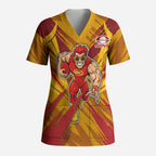 Gold Coast Suns Australian Football Scrub Top Heroic Solar Mascot - Bold Team Colors