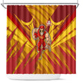 Gold Coast Suns Australian Football Shower Curtain Heroic Solar Mascot - Bold Team Colors