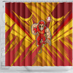 Gold Coast Suns Australian Football Shower Curtain Heroic Solar Mascot - Bold Team Colors