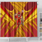 Gold Coast Suns Australian Football Shower Curtain Heroic Solar Mascot - Bold Team Colors