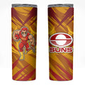Gold Coast Suns Australian Football Skinny Tumbler Heroic Solar Mascot - Bold Team Colors