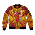 Gold Coast Suns Australian Football Sleeve Zip Bomber Jacket Heroic Solar Mascot - Bold Team Colors