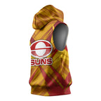 Gold Coast Suns Australian Football Sleeveless Hoodie Heroic Solar Mascot - Bold Team Colors